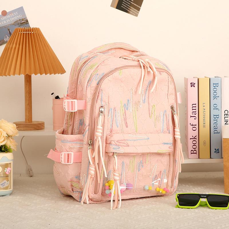 

Girls schoolbag, primary school students in grades 3 to 6, large-capacity burden reduction, ultra-light travel research bag, transparent pain bag