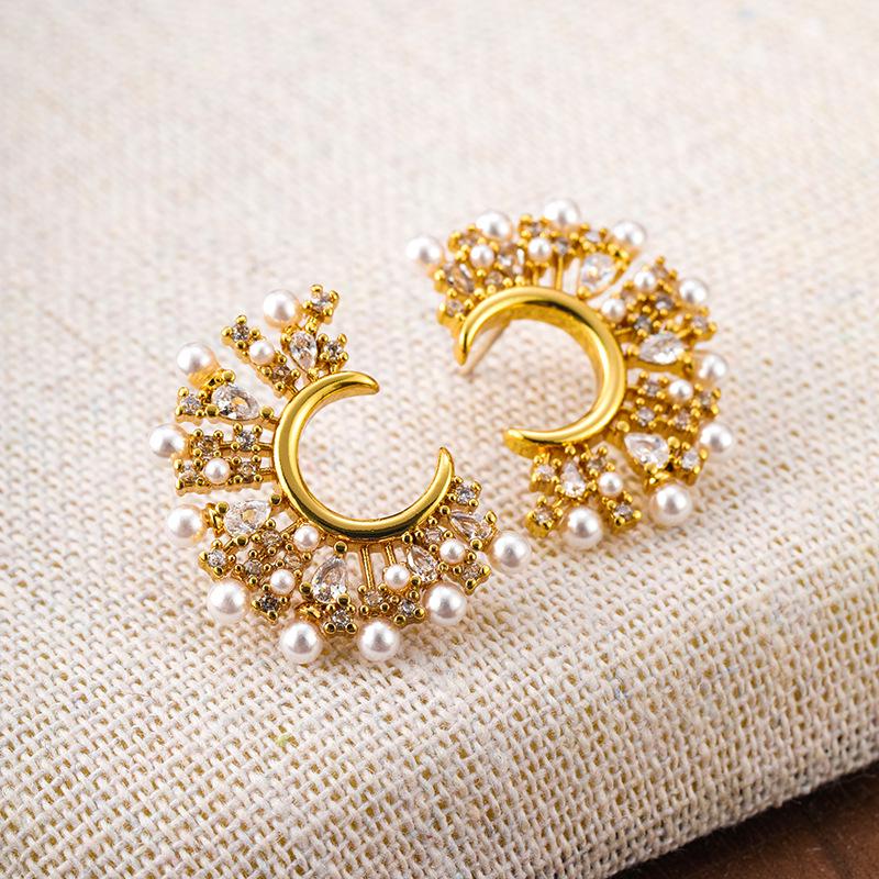 High-End Retro Enamel Zircon Earrings - Unique European & American Style