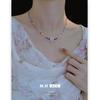 Color Amethyst Beaded Necklace, Freshwater Pearl Collarbone Chain, Retro Feeling Neck Chain Stacked