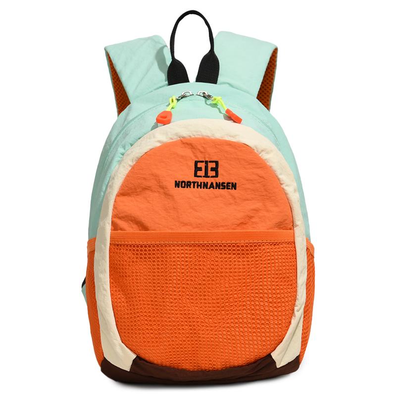 Colorblock Nylon Backpack with Mesh Pocket Lightweight Outdoor Daypack for Travel School Daily