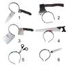Bleeding Knife Elastic Horror Headband Plastic Head Hoop Accessory Funny Prop Party Favors