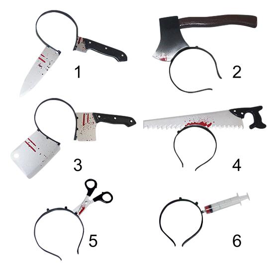 Bleeding Knife Elastic Horror Headband Plastic Head Hoop Accessory Funny Prop Party Favors