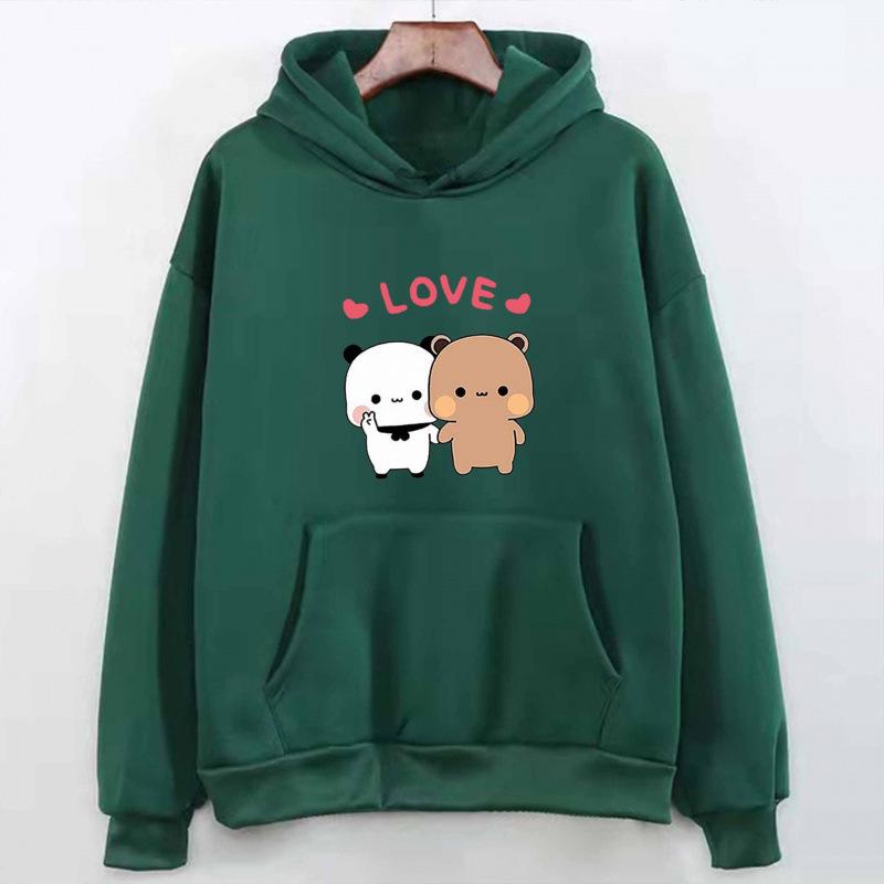 Panda Print Hooded Sweatshirt - Unisex Korean Style Casual Top for Autumn/Winter