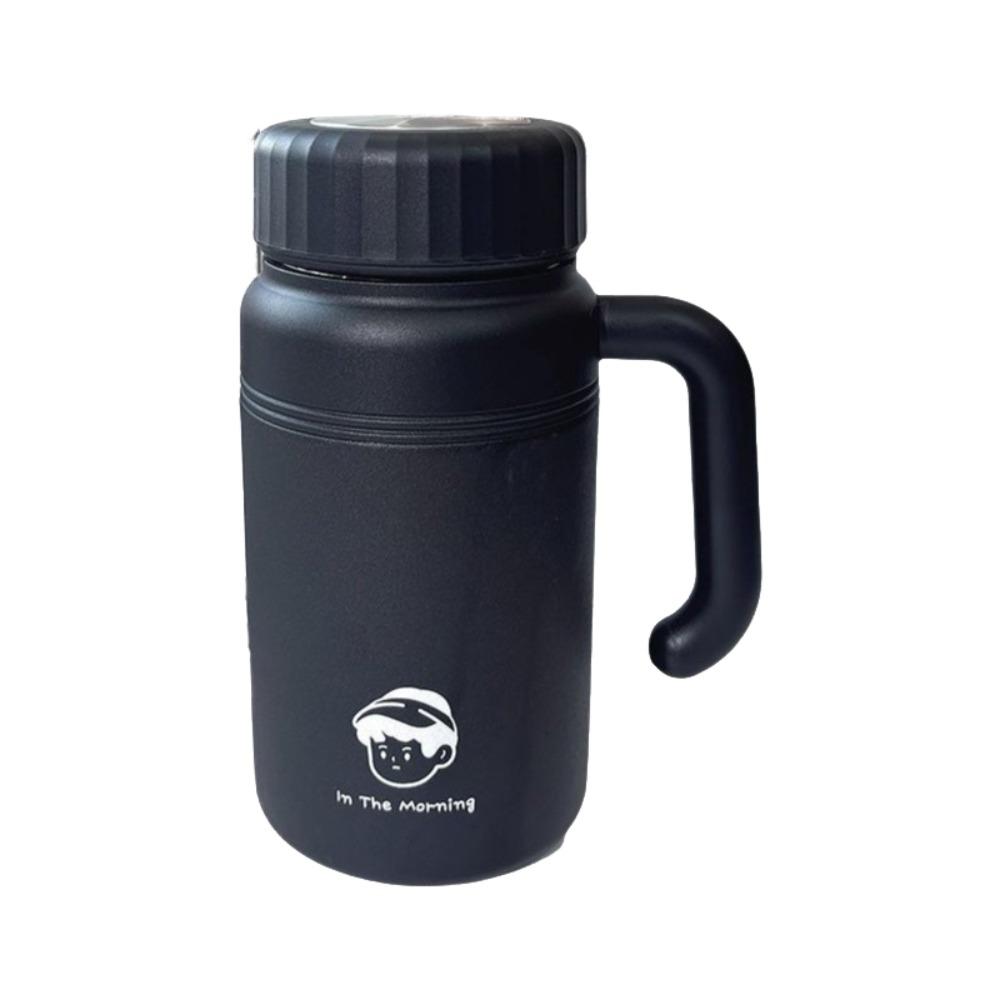 

Large Capacity Stainless Steel Water Bottle Stylish 1000 ml Vacuum Flasks with Handle with Tea Strainer Insulated Cup 1-1.5L чорний