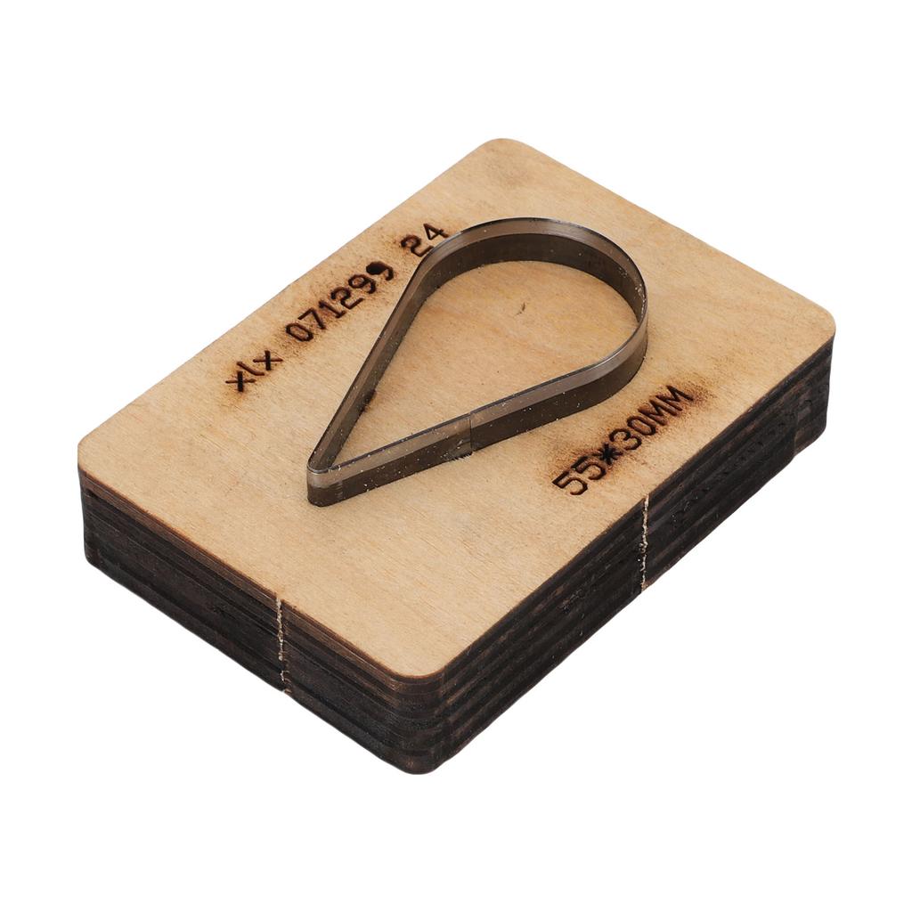 Leather Cutting Die High Carbon Steel Wooden Drop Shape Embossing Cutting Die for DIY Leather