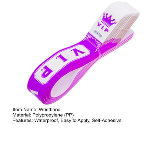 100 Pcs VIP Disposable Wristbands Waterproof Fluorescent Color Bracelets Self-Adhesive ID Wrist Bands for Events Festivals Bars Concerts