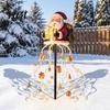 Decorative Porch Holiday Lighting Solar Santa Claus Christmas Garden Light, LED Holding Gift Box Yard Stake Weather Resistant Lawn Decor with