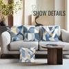 Blue Geometric Stitching Cushion Covers Pillowcase Home Decor Bedroom Sofa Cushion Cover Living Room Car Home Decor