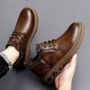 Oxford Shoes New Genuine Leather Men Boots  Boots Lace Up Outdoor Motorcycle Boots High Top Business Shoes Casual Sneakers Botas