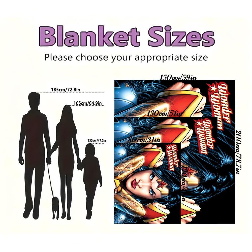 Wonder Woman DC Comics Book Cover Art Print PosterBlanket Flannel Throw Blanket for Sofa, Bed, Travel, Camping, Office, Couch, Chair
