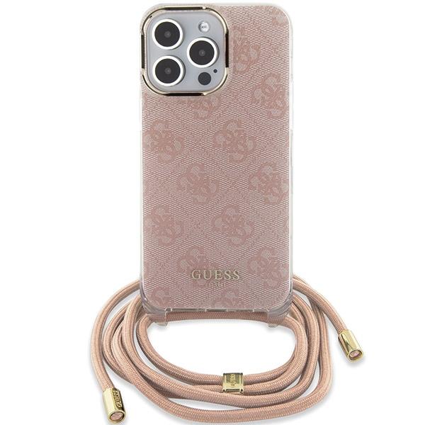 Guess Guhcp15Lhc4Sep Iphone 15 Pro 6.1Rosa/Pink Custodia Rigida Cordoncino a Tracolla Stampa 4G