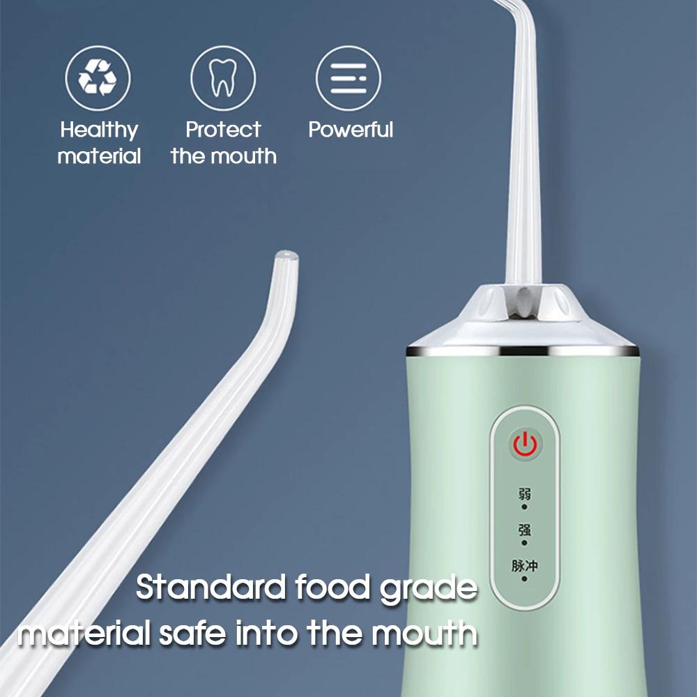 Water Flosser Munddusche USB Wiederaufladbar 220ml 3 Modi Tragbar Zahnwasserbehälter für Zähne Wasserdicht Zahnreiniger Flosser
