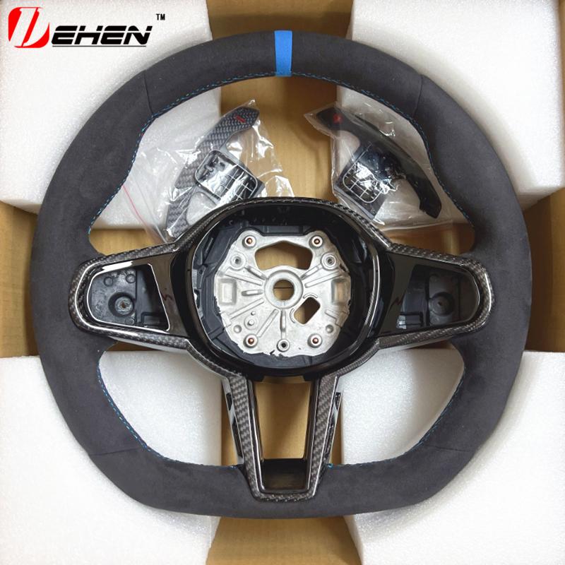 AZHKP1 Upgraded Leather Car Steering Wheel For BMW 3 4 5 Series G01 G02 G05 G20  G80 G82 G22  G26 G30 G32 G87 F90 F95 Car Accessories