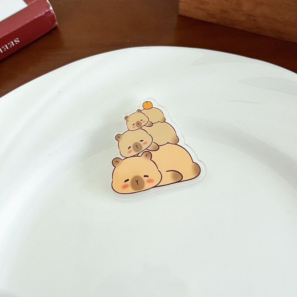 Flower Cartoon Acrylic Pin Animal Animal Badge Jewelry Capybara Brooch Backpack Decor