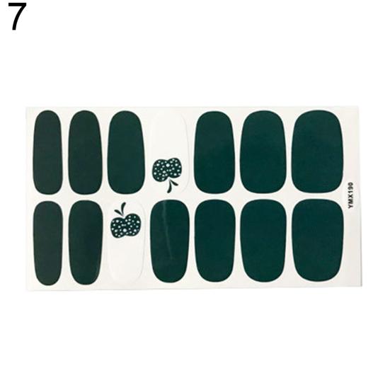 

14 шт./лист, водонепроницаемая наклейка для ногтей, 3D полное покрытие, клейкая пленка для маникюра, декор