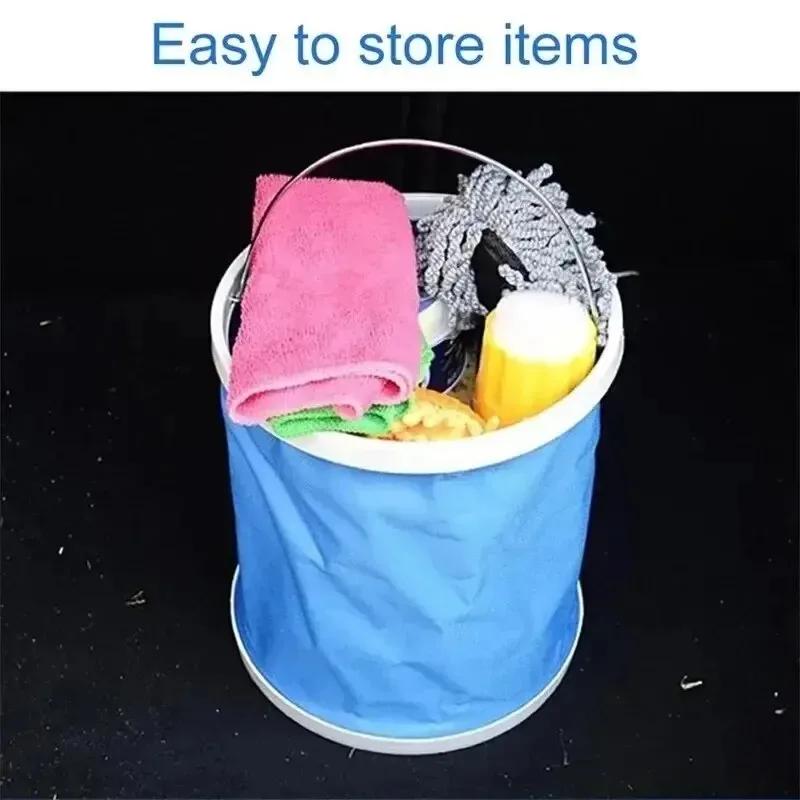 Oxford Cloth Water Bucket for Foldable Outdoor Camping Fishing Water Storage Container Drinking Picnic Barrel Car Wash Accessory