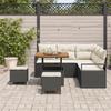 VidaXL Ensemble de Sofa de Jardin 8 Pièces avec Coussins Noir Poly Rattan Acacia 3362520