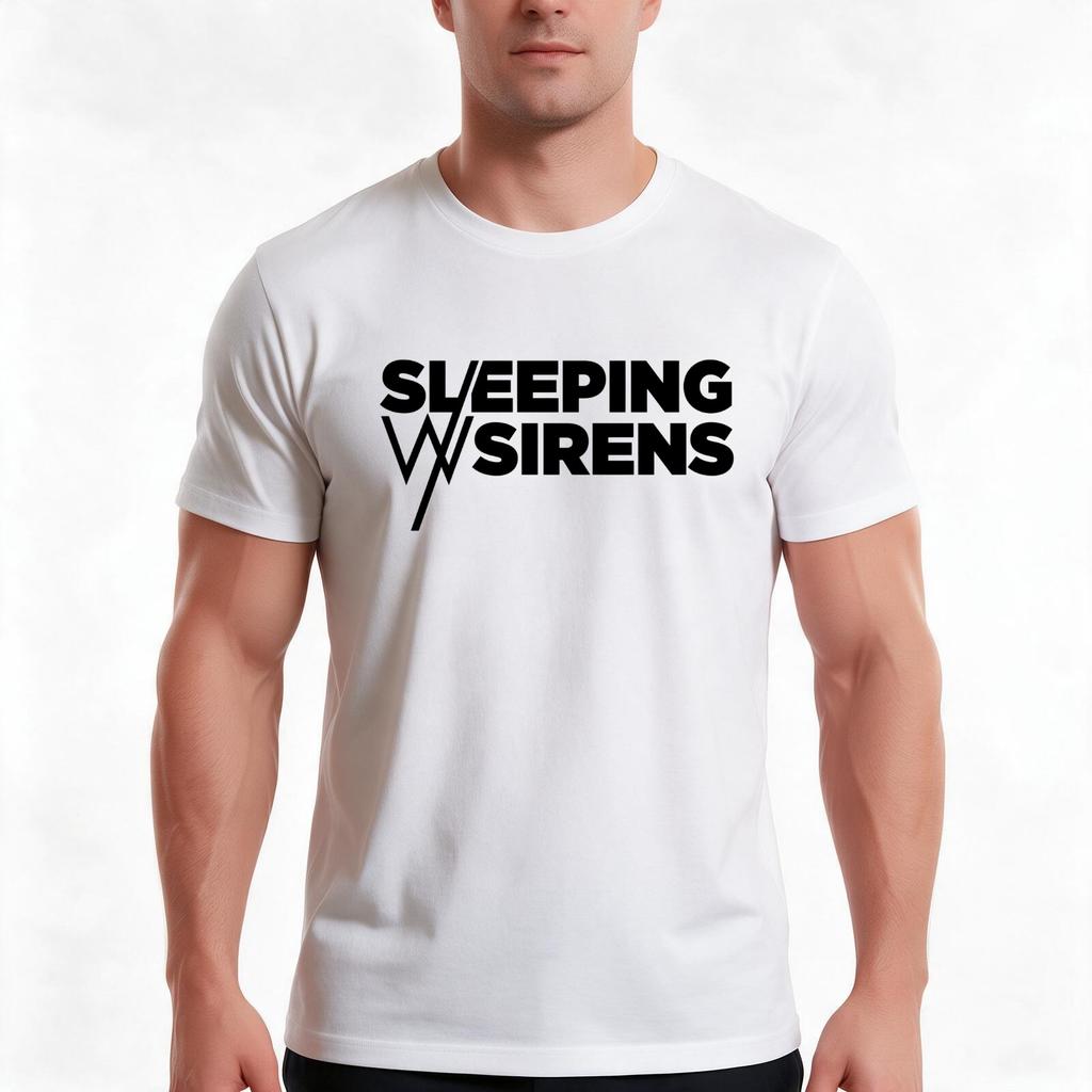 Sleeping With Sirens TShirt Summer Casual Cotton Tee Oversized Streetwear Tops Vintage Graphic Print Loose Fit Short Sleeve