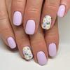 24Pcs Short Square Press On Nails Simple White Flower Leaf Design Reusable Full Cover False Nail Tips