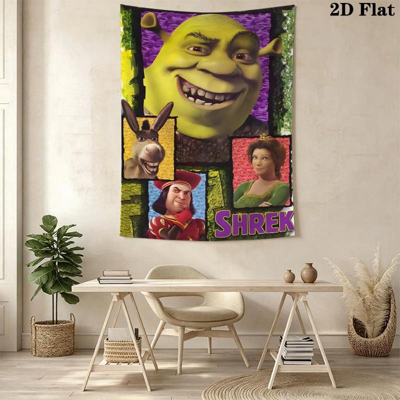 Shrek Green Ogre'S Tale Tapestry Wallmounted Background Cloth Home Decor Wall Decoration Wall Covering Decoration