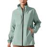 Giacca antipioggia da donna a righe solide Outdoor Plus Impermeabile con cappuccio impermeabile antivento