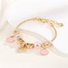 Adjustable Heart Shaped Crystal Beaded Bracelet Handmade with Chain Charm Anklet