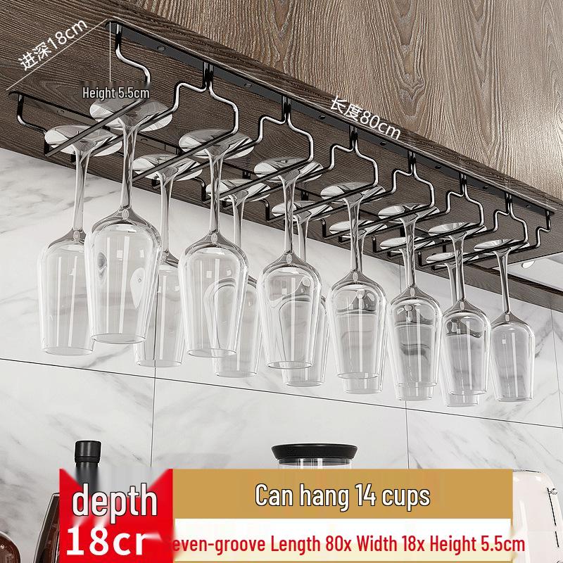 Stainless Steel Hanging Wine Glass Rack for Upside-Down Storage