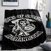 Death and Viking Warriors Print Flannel Blanket,High quality Comfortable for All Seasons,Home Decor,Warmth and Comfort,Perfect for Christmas Gifts