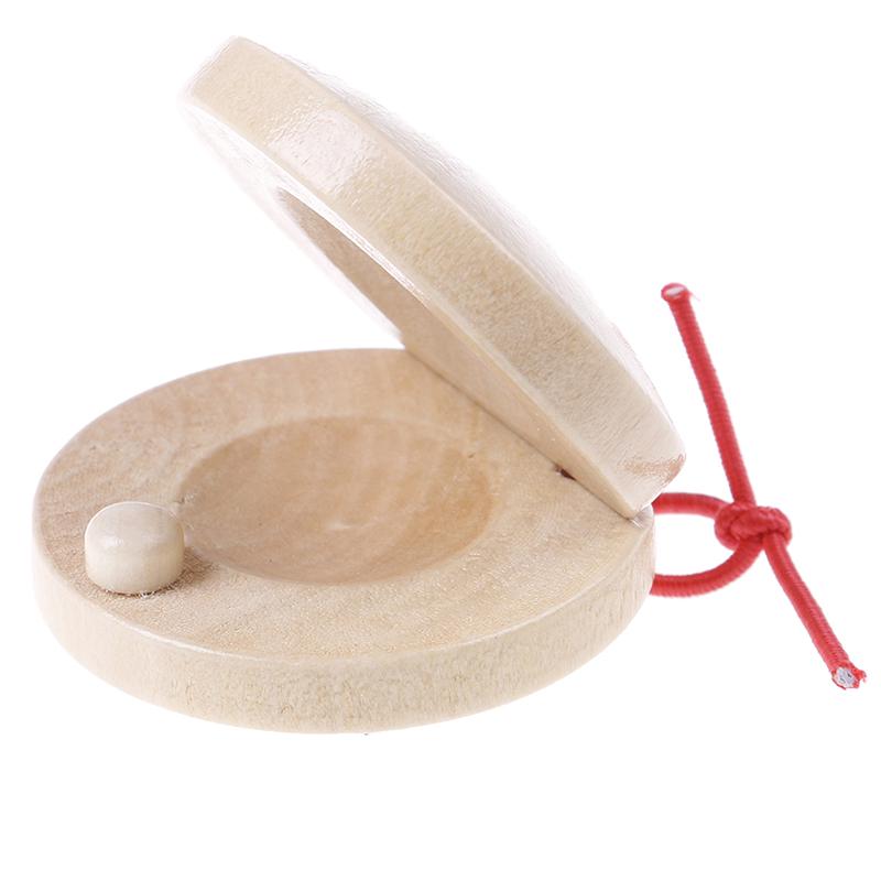 Wooden Castanets Kid Children Toy Wood Percussion Flamenco Musical Instrument