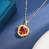 Luxury Gemstone Flower Ring Wedding Necklace for Women - Versatile Clavicle Chain with High-End Feel