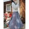 2025 Autumn/Winter Lazy Chinese Style Jacket & Wide-Hem Skirt Two-Piece Set for Daily Commute