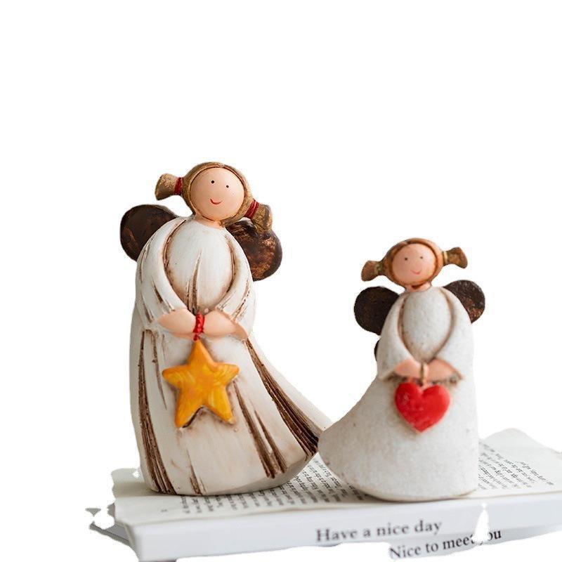 Christmas Love Angel Girl Rural Pastoral Resin Statue Christmas Decoration Table Decoration Wedding Celebration Gift