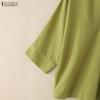 ZANZEA Women Summer V-Neck Casual 3/4 Sleeve Blouse