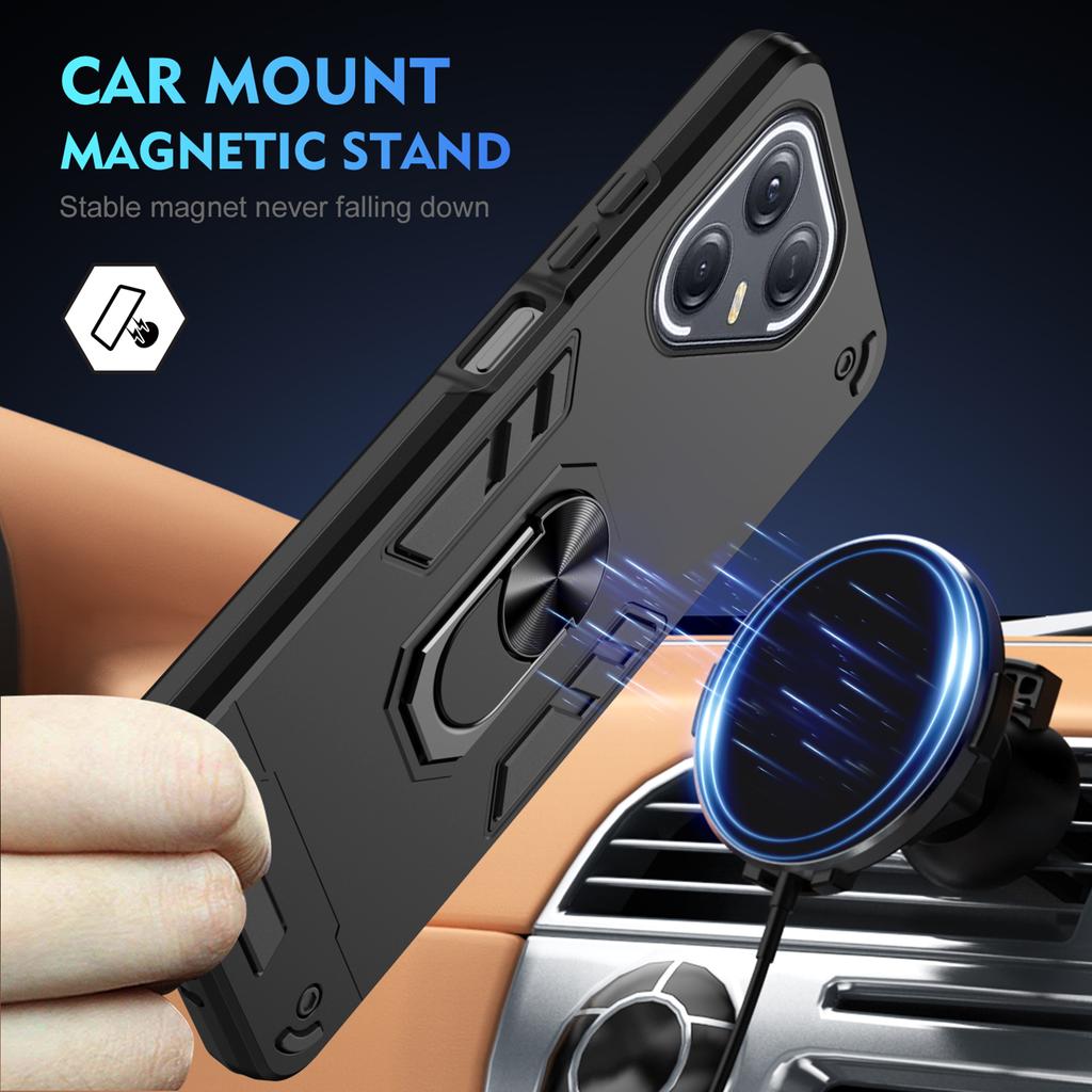 For TECNO Pova 7 Ultra 5G Case PC+TPU Drop Defend Phone Cover with Ring Kickstand