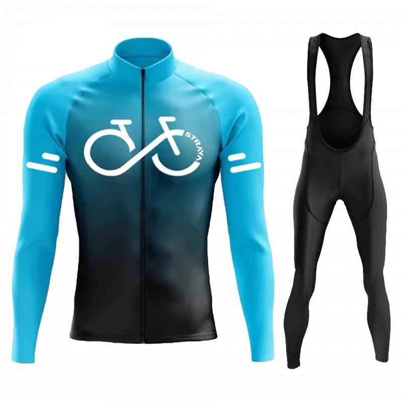 Unisex Long Sleeve Cycling Jersey Set Mountain Road Bikes Quick-Dry Performance Apparel