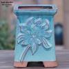 Creative Handmade Coarse Pottery Terracotta Pot - Large Square Glossy Glazed Planter with Low Breathable Rim for Succulents and Pothos