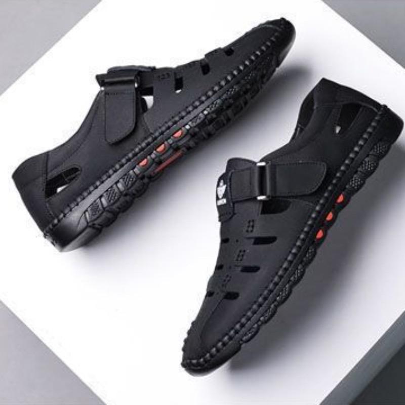 Summer Men's Sandals New Breathable Casual Sandals Hollow Out Beach Shoes for Men Non-slip Driving Shoes Business Leather Sandal