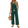 Women Sleeveless Tank Top and Wide Leg Pants Two Piece Set Casual Loose Fit Lounge Wear Suitable for Travel Vacation and Home Relaxation