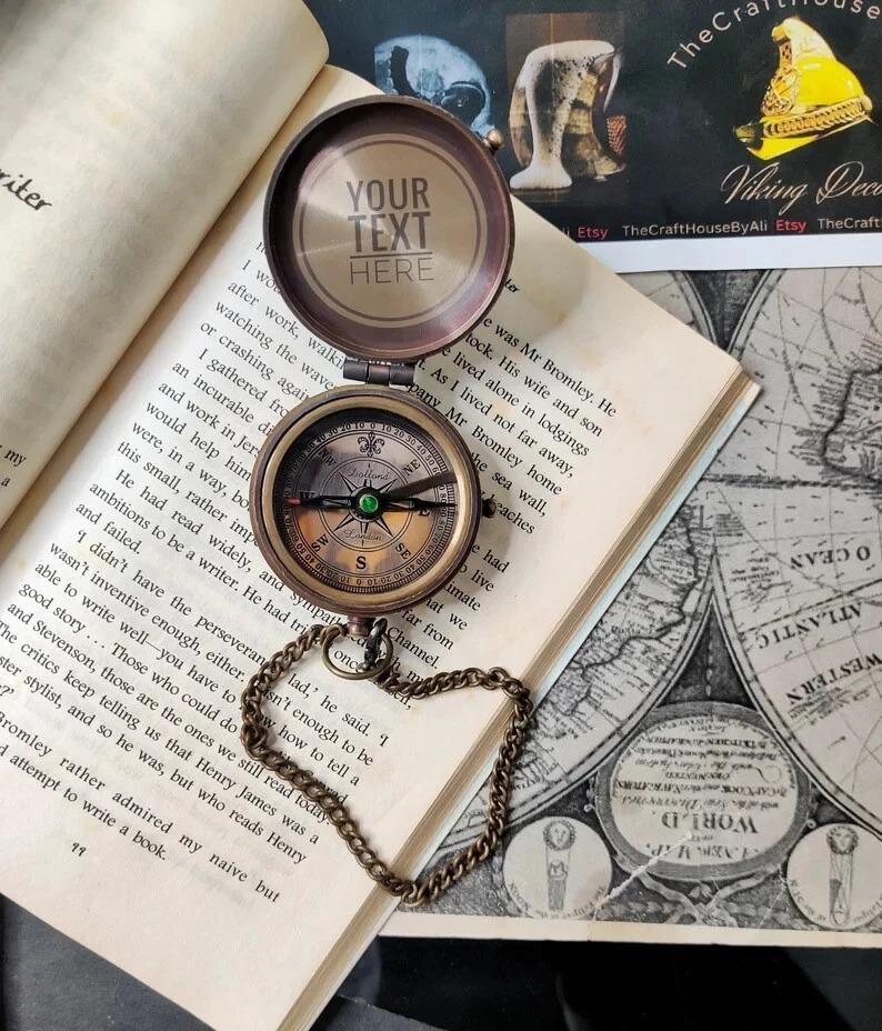 

Gift for my Girl,To my Girl compass, compass for my girl, коричневий