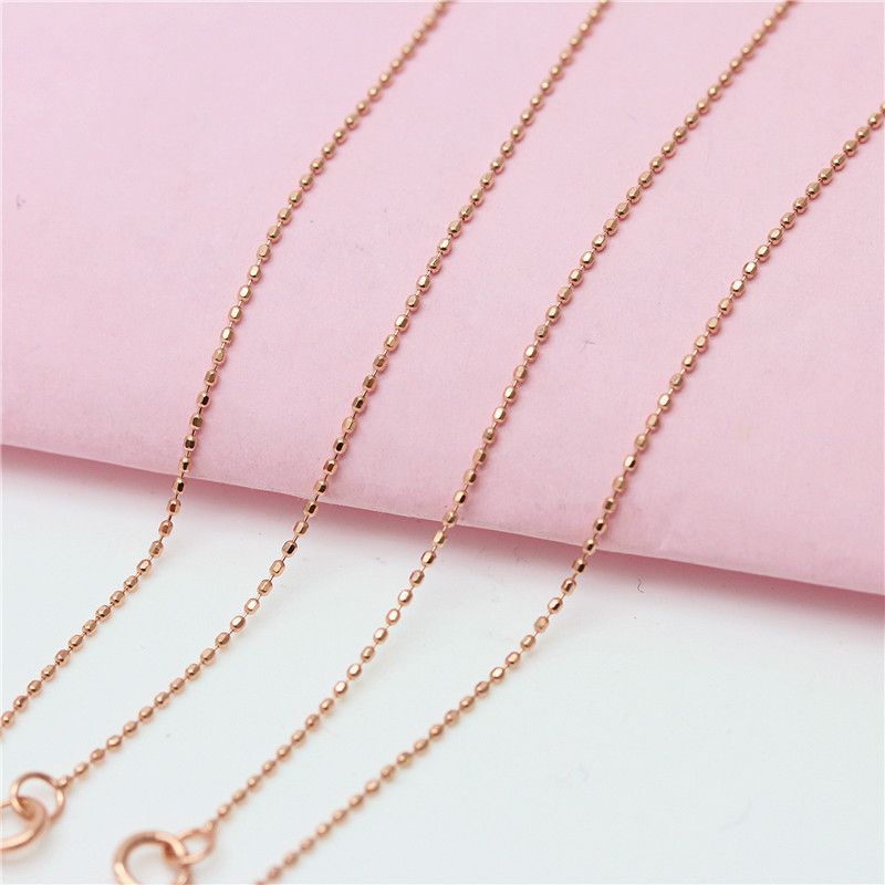 Rose Gold Simple Small Rice Grain Universal Necklace Rose Gold Plated Beads Collarbone Chain Jewelry Women
