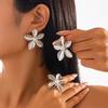 Exaggerated Irregular Geometric Hollow Imitation Pearl Wind Niche Leaf Alloy Stud Earrings Female