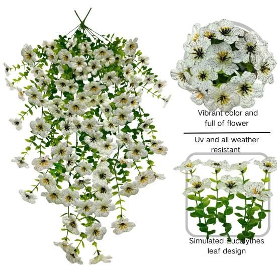 Sztuczny Fioletowy Kwiat Wina Fioletowa Wisząca Roślina do Wiosny Lata Wewnątrz Na Zewnątrz Ściana Dom Ogród Patio Dekoracja na Przyjęcie Weselne