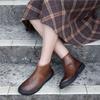 Johnature Retro Versatile Short Boots Round Toe High-quality Cowhide Soft Soled Women's Leather Boots