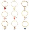 Cute Heart Love Sun Angel Charms Bracelet for Women Evil Blue Eye Gold Color Stainless Steel Chain Copper CZ Dangle Bangle
