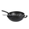 34CM Verfeinerter Eisen-Antihaft-Wok mit Deckel