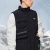 Li Ning Logo Embroidered Multi-Pocket Zipper Stand Collar Down Vest Men Vests Black AMRS071-1