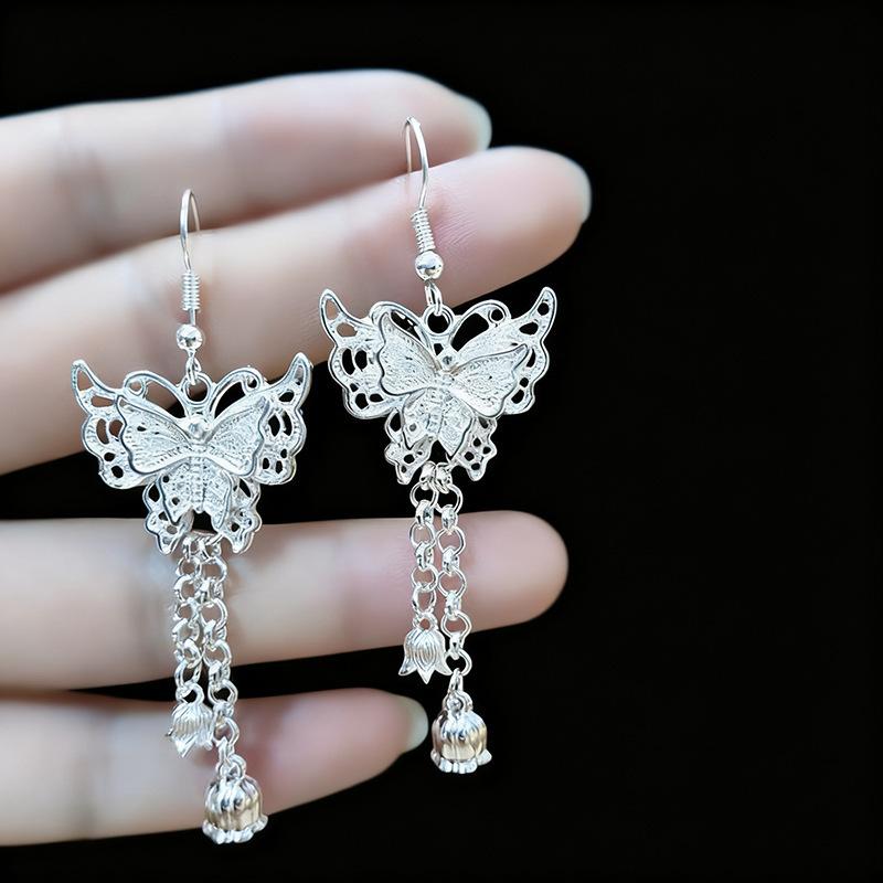 Ethnic style earrings Alloy silver-plated Miao ethnic minority Dong Yi earrings Earrings
