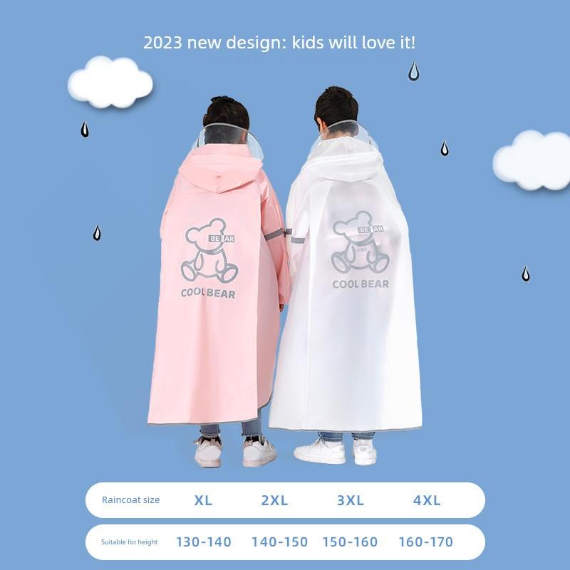 Students Bring School Bags to School, Boys' Raincoats, Girls' Raincoats, Special Long Full-Body Raincoats for Middle-Aged and Older Children, and
