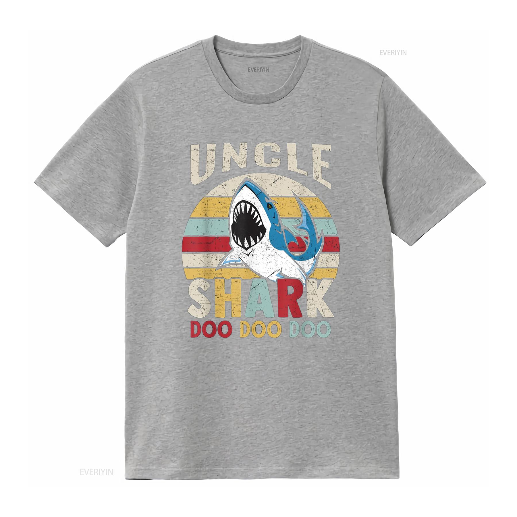 

Fathers Day Funny Uncle Shark Relative Men T Shirt vintage Washed graphic designer clothes streetwear homme Stylish Unisex S