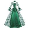  new, retro long-sleeved dress, printed temperament evening dress, cosplay dress.